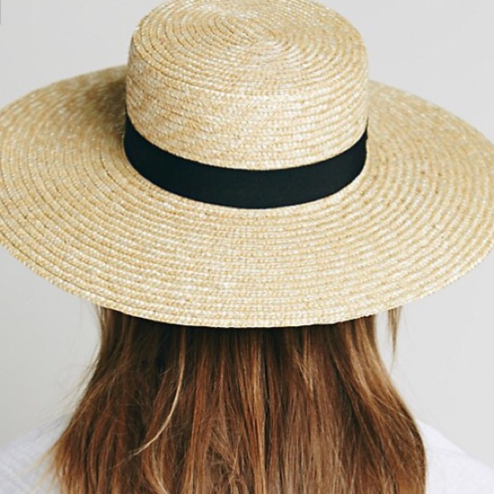 Wide Brim Boater HAT Straw Woven Summer Beach NEW - Picture 3 of 4